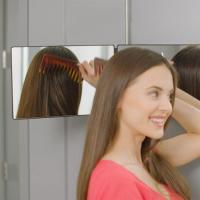 Espejo Tricoidal LED 3 En 1 Con Gancho Telescopio Ajustable De Altura Para Maquillaje Y Peinado Portátil Para Viajes - details 4