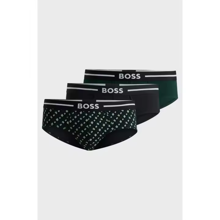 Slip Boss Bold Design -3 Pack- Cotton Stretch (Negro, Verde y Verde Fantasía) - 1