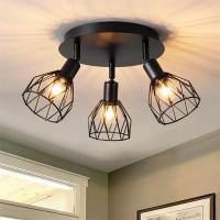 Luz De Techo Minimalista Estilo Industrial Americano Para Dormitorio Estudio Sala De Estar Foyer Pasillo Entrada Corredor Material Metálico LED Incluido - details 2