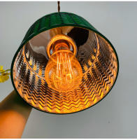 Lámpara Colgante De Vidrio Y Cobre Para Comedor Sala De Estar Dormitorio LED No Dimmable Color Verde Instalación Por Cordón - details 16