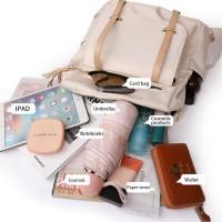 Mochila de viaje, cartera para Mujer, hombre, para la Universidad, personales, Bolso de viaje, beige color, Bonita, Ligera, mochila de trabajo, mochila de Nailon para Mujer - details 1