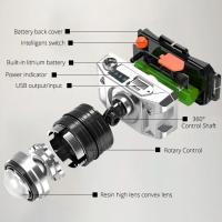 Linterna Frontal Recargable Con Sensor COB Chip LED Para Pesca Y Caza Impermeable Con Zoom Luz Super Brillante Para Camping - details 15