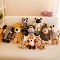 Muñeco De Peluche De 25cm Kawaii Con Animales Del Bosque León Tigre Elefante Mono Zorro Juguetes Para Dormir De Peluche Realistas Para Niños - details 14