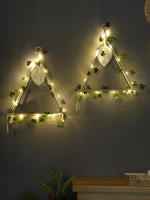Estante Flotante De Madera Con Decoración De Hoja LED Para Decoración Del Habitáculo Estilo Bohemio Estante De Pared Para Sala De Estar - details 74