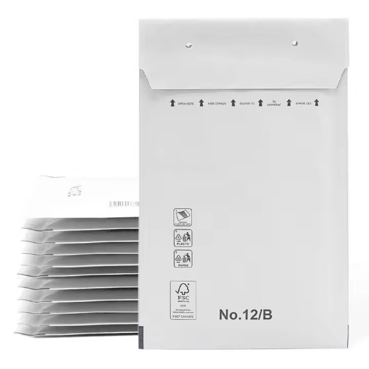 Sobres Acolchados, Sobres de Burbujas, Sobres Acolchados de Burbujas con Cierre Autoadhesivo, Bolsas para Envíos de Ropa, Sobres Acolchados color Blanco - SIDI (120x215mm, 5 uds) - 1