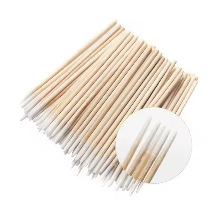 100-500Pcs Palitos De Limpieza De Madera Con Cabeza De Algodón Para Manicura Y Pintura De Uñas Herramienta De Corrección Y Remoción De Pintura De Uñas - 1