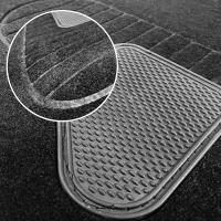 HOGUITA-Juego de 4 Alfombras de Moqueta para Coche,Alfombrillas Universales para Coche,Antideslizantes,Alfombras Delanteras y Traseras,Color Negro - details 2