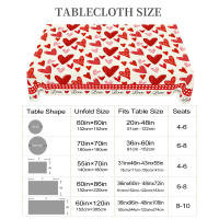 Mantel Redondo De Día De San Valentín 1 Pieza Con Patrón De Corazón Romántico Tamaño Cuadrado Decoración De Boda Y Hogar Tela De Poliéster Impermeable Estilo TWILL Para Mesa De Comedor Terraza - details 5