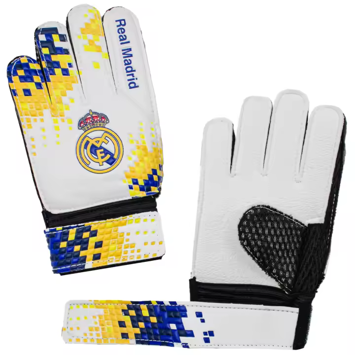 Guantes de Portero Infantiles Real Madrid para Niños de 5 a 9 Años | Diseño Oficial con Escudo del Club | Ajuste Cómodo y Material Resistente | Ideal para Entrenamiento y Juego Diario - 1