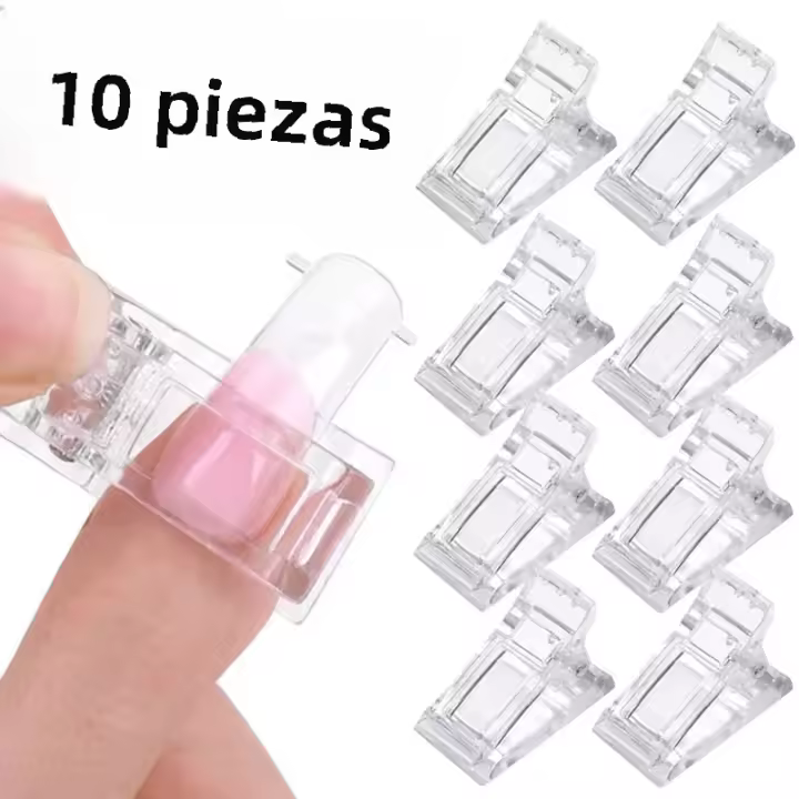 10 Pcs Extensiones De Uñas De Gel Polímero LED Clip De Construcción Para Manicura Herramienta De Arte De Uñas Clips De Tiras De Uñas - 1