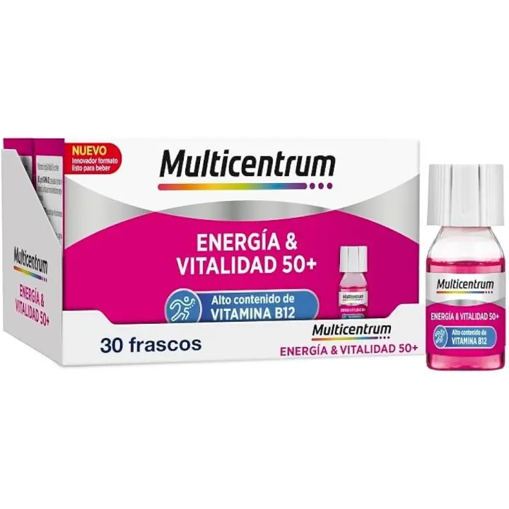 MULTICENTRUM ENERGIA Y VITALIDAD 50+ 15 VIALES (VITAMINA B12, VITAMINA B3 Y ZINC) MEMORIA, INTELECTO - 1