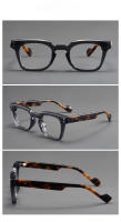 Gafas De Lectura Retro De Lujo Para Hombres Y Mujeres Marco Grande Antiglareante Color Bloqueado Bloquean La Luz Azul - details 6