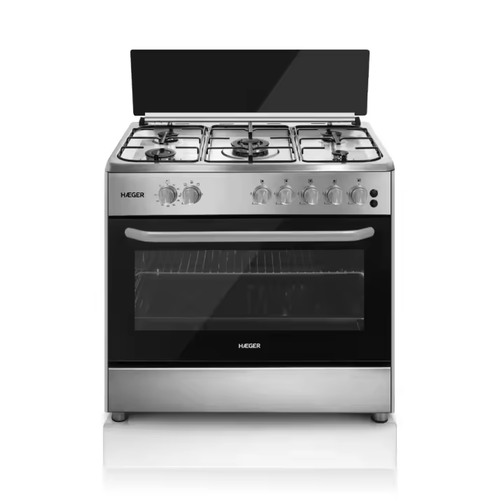 Cocina de Gas 90×60 – 110L, Clase A, 4 Quemadores + 1 Wok - 1