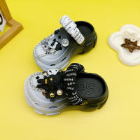 Clogs Gradient De Colores Para Niños Y Niñas Con Tirantes En Blanco Y Negro Antideslizantes EVA Cómodo Para Todas Las Estaciones - details 3