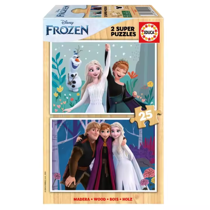 PUZZLE EDUCA MADERA 2x25 PIEZAS FROZEN - 1