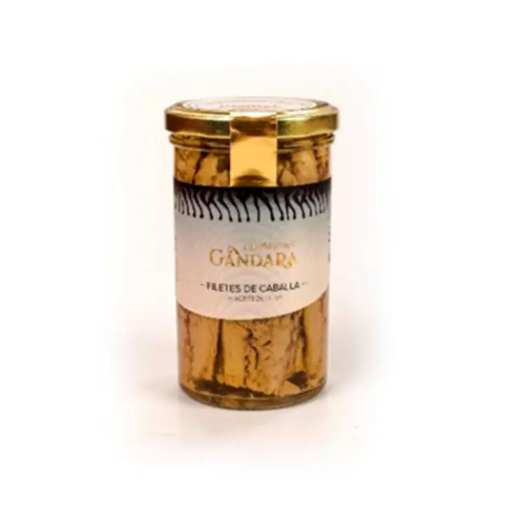 Conservas Gandara Filetes de caballa en aceite de oliva de alta calidad 250 g - Deliciosos filetes de caballa en aceite de oliva de alta calidad, 250 g - 1