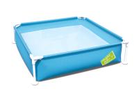 Piscina infantil económica Bestway cuadrada con aro superior metálico sin depuradora para niños de 122cm cada lado y 30cm de altura - details 0