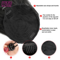 Extension De Cabello Sintético Natural Black Yaki Para Mujer Cola De Caballo Enredadera Textura Wavy Extensión De Cabello Bun Pieza De Cabello Origin China - details 4