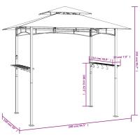 vidaXL Cenador barbacoa estante lateral acero antracita 240x150x243 cm - details 7