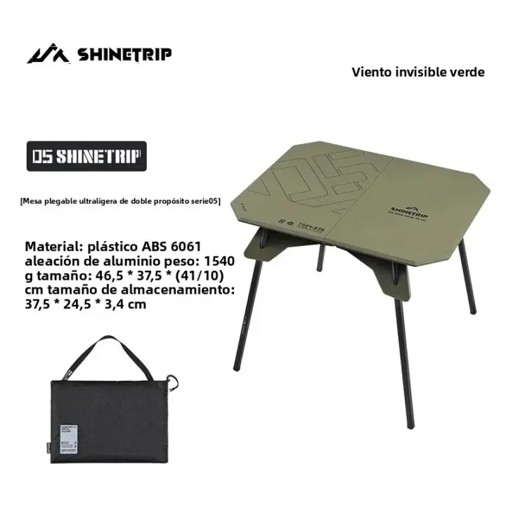 ShineTrip Mesa De Camping De Aleación De Aluminio Doblemente Propósito Plegable Portátil Para Picnic Y Senderismo Muebles Del Campamento - 1