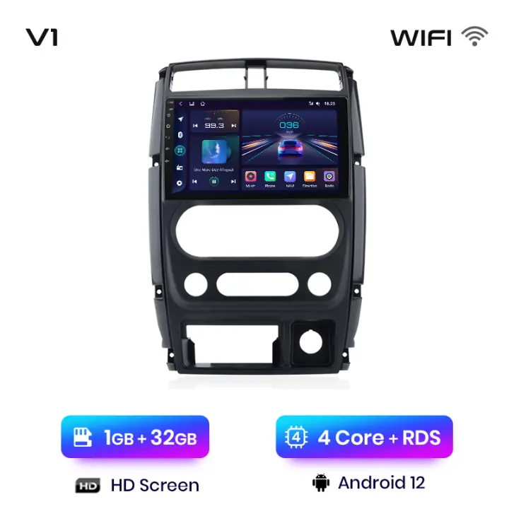 Junsun Radio Coche para Suzuki Jimny 3 2005 2006 2007 2008 2009 2010- 2019 Inalámbrico CarPlay Android Auto AI Voice 2 din Pantalla Coche Android Auto Multimedia Navegación GPS Auto radio - 1