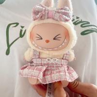 Muñeca De Peluche Miniatura Labubu I Y II 17cm Ropa De Muñeca Coreana Kpop Exo Accesorios DIY Vestido Rosa Regalo Estilo Nuevo - details 30