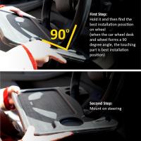 Exwrite del volante del Coche, Mesa del coche, bandeja del volante, esritorio de la computadora del volante, bandeja de comida del coche para la mayoría de los volantes del vehículo (Negro) - details 2
