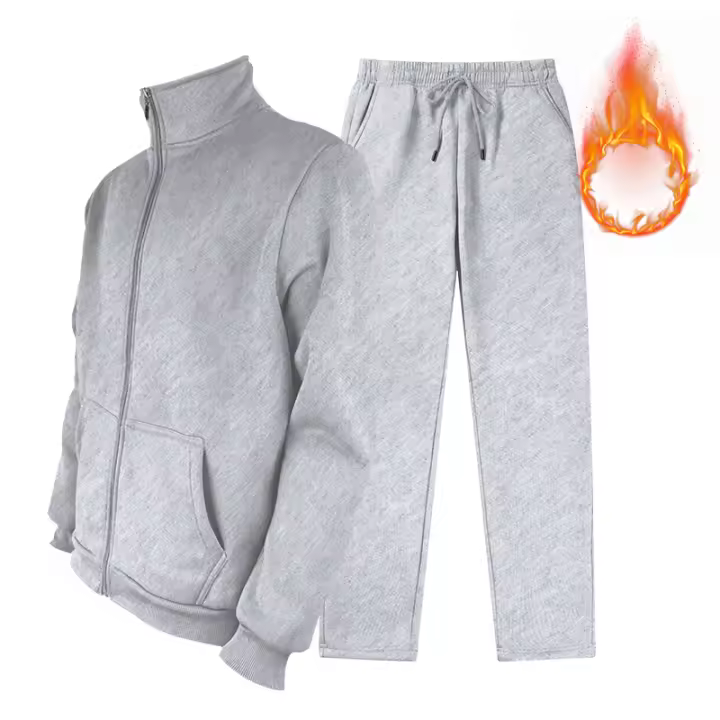 Traje De Deporte Casual Para Hombre Con Manga Larga Conjunto De Sudadera Y Pantalón 2 Piezas Para Correr Y Actividades Al Aire Libre Material De Poliéster Y Fleece - 1