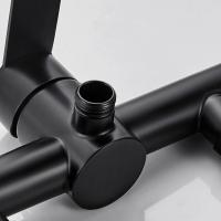 Grifo De Ducha De Acero Inoxidable Negro Para Baño Soporte Fijo Montaje En Pared Duradero Y Clásico Con Un Solo Manijero - details 3