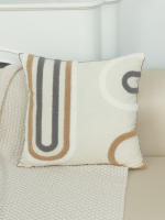 Funda De Cojín De Lona Bordada 1pc Estilo De Pasarela Círculo Suave Y Estilizado Para Decoración De Hogar - details 2