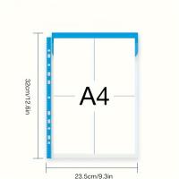 6pcs De Bolsas De Papel Adhesivas De Plástico Transparente Para Archivos Vertical A4 Para Bolsas De Papel Con Anillos De 2/3/4 Colores Disponibles Por Set - details 0
