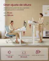 Escritorio Eléctrico Regulable 60x140cm, Altura Ajustable Sin Escalonamiento, Soporte para Monitor, Gancho, Función Memoria, Marrón Rústico, Blanco Nube, Roble - details 2