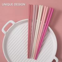 5Pares De Palillos De Colores Macarón Estilo Japonés Antideslizantes Resistente a Altas Temperaturas Para Sushi Uso Reutilizable Utensilios De Cocina De Plástico Sin Pintura Ni Olor Regalo Único - details 7