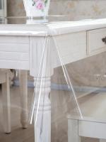 Hule Antimanchas Mantel Mesa Comedor y Mesa Cocina PVC Impermeable Transparente cristal 20 Micrón - details 0