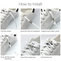 Cordones Elásticos Sin Nudo Para Zapatos De Niños Y Adultos Cordones De Nylon Con Cierre Rápido Y Metal Para Tenis - details 3