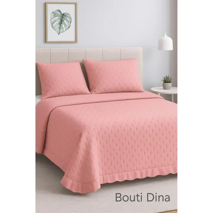 Colcha rosa 270 cm con volante. Suave y ligera. | Cama 90 a 180 cm | Tejido Suave y Ligero | Mercatienda.es - 1