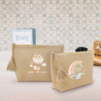 RegaloVip.es - Neceser Yute con Borla - Bolsa Portatodo de Cosmética - Regalos de Bodas, Comuniones, Bautizos - Moda Sostenible - Eco Chic - Neceser Ecológico - Yute Laminado - Regalos con Estilo, Único y Original - Regalo Vip.es - details 1