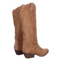 PuntoSalao Botas cowboy de tacón camel con grabado en caña cómoda mujer A-2442 -  Bota Campera con Tacón  Comodas  Diseño con Bordado en Caña y Cierre de Cremallera. - details 1