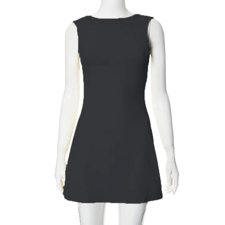 CUTENOVA Vestido Mini Blanco Sin Espalda Para Mujer Verano 2024 Casual Vacaciones Sin Mangas Cuello Redondo A-Line Slim - 1