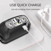 Linterna Frontal Recargable USB Para Casco Lámpara De Camping Pesca Y Trabajo Al Aire Libre Con Sensor Y Luz LED 180° Ángulo De Haz - details 10