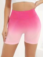 Shorts De Yoga Para Mujer Cintura Alta Sin Costuras Ombre Scrunch Para Ejercicio Correr Y Gimnasio Material De Poliéster - details 8