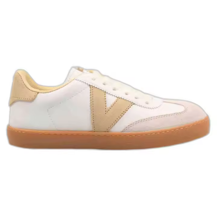 Zapatillas Victoria Berlin Ciclista Efecto Serraje para mujer en color blanco - 1