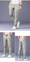 Pantalones Casuales Para Hombre MINGYU Primavera Verano Ultradelgados Estilo Recto Cintura Media Stretch Color Caqui Ajustados - details 9