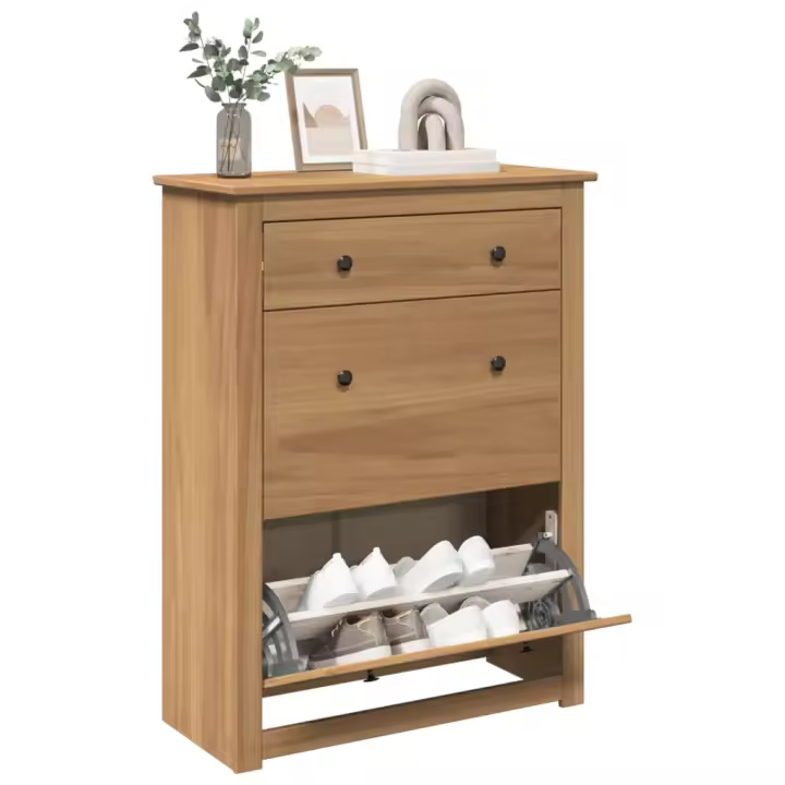vidaXL Mueble zapatero Panama madera maciza de pino 80x35x105 cm - 1