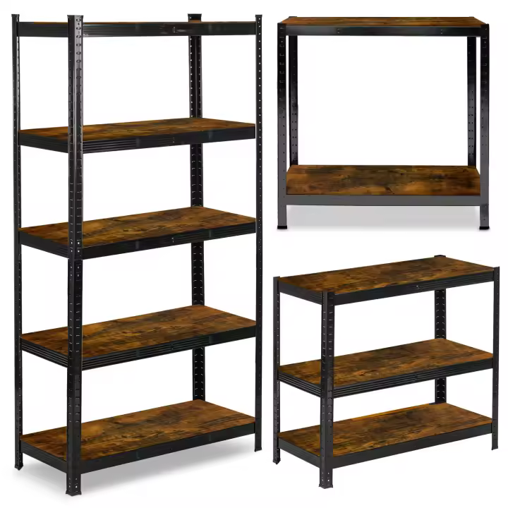 Estantería metálica de almacenamiento 180 x 90 x 40 cm Humberg HR-852 negra - 1