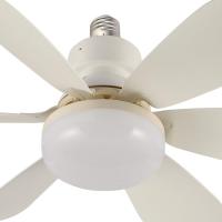 Ventilador de techo con luz, perfil bajo, luz LED con casquillo E26, iluminación regulable en 3 colores para dormitorio, cocina, garaje, sala de estar, trastero, sótano, montaje empotrado (blanco) - details 3