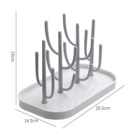 Rack De Secado Para Botellas De Bebé En Rosa Y Beige Soporte De Almacenamiento Removible Para Copas De Alimentación Con Agujeros Para Drenaje Compatible Con Máquina De Secado - details 12