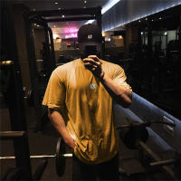 Camiseta De Algodón Para Hombre Con Mangas Cortas Deportiva Para Fitness Y Running Camiseta Suelta De Entrenamiento Masculina - details 9