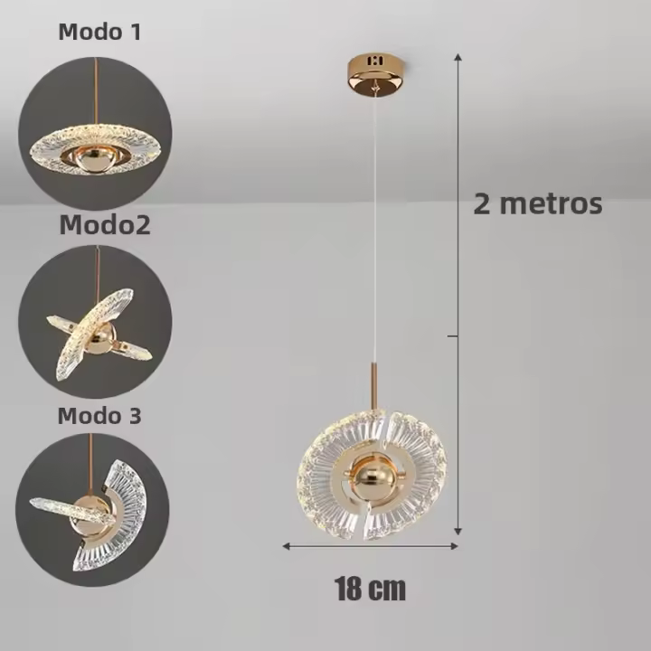 Lámpara Colgante Nórdica Para Techo Con Luz LED Rotativa Multi-Estilo Iluminación Interior Decorativa Para Dormitorio Y Sala - 1