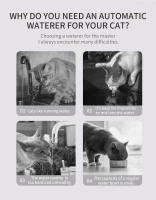 Fuente De Agua Automática Para Gatos 3L Capacidad Grande Dispensador De Agua Para Perros Con Filtro Circulante Silencioso Medidor De Flujo No Incluido Material Plástico - details 1
